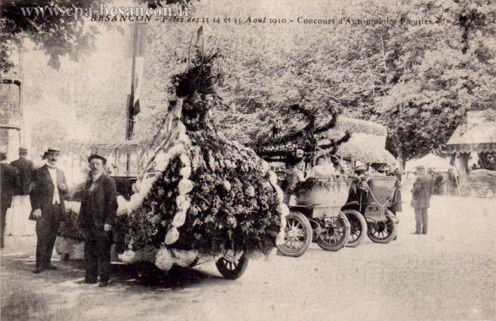 BESANÇON - Fêtes des 13, 14 et 15 Août 1910 - Concours d'Automobiles Fleuries